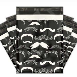 MENS BAGS🎉20 Designer black & white Mustache Poly Mailers- 10 x 13 inch